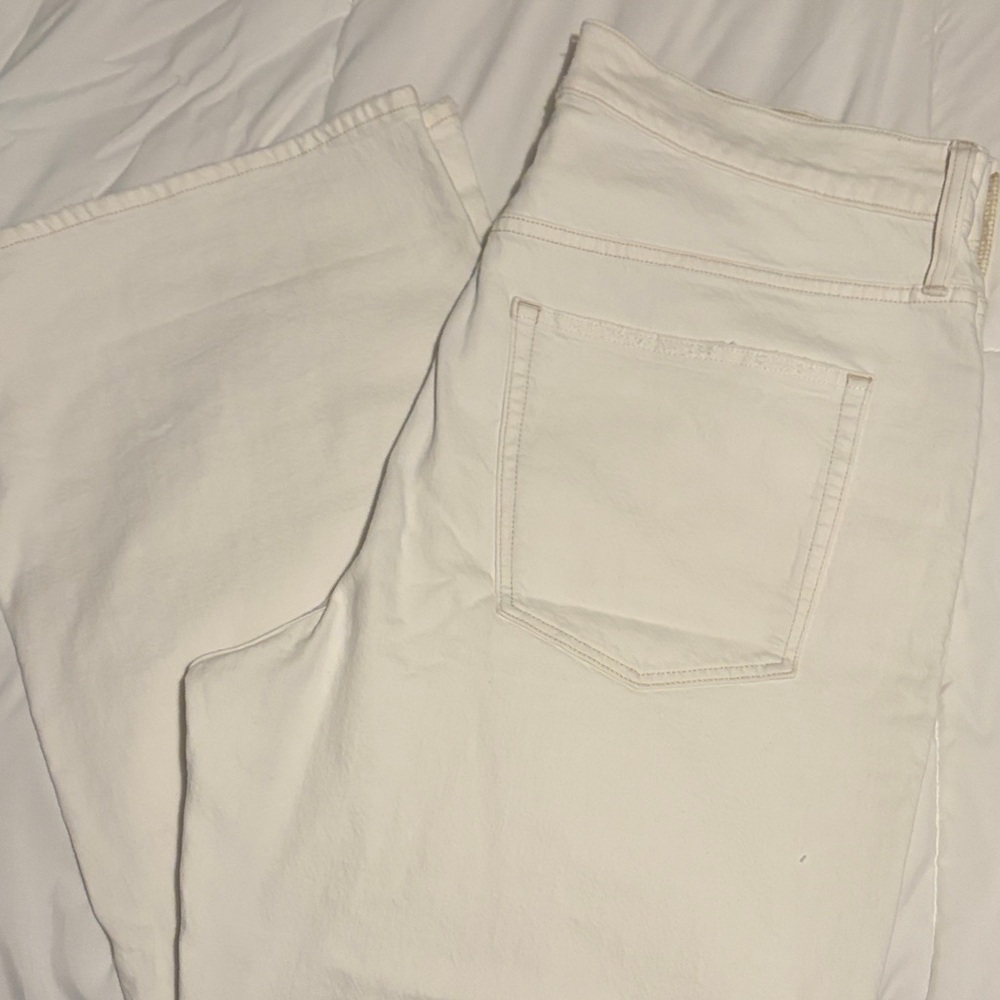 J. Crew Women's Wide Leg Off-White Jeans